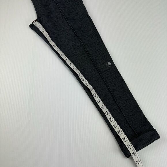 MPG Grey Activewear Legging Pants Pull On Black Size Medium Rolled Cuff Capri - Picture 8 of 9